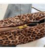 Women's Suede Leopard Print Large-Capacity Retro Crossbody Tote Bag