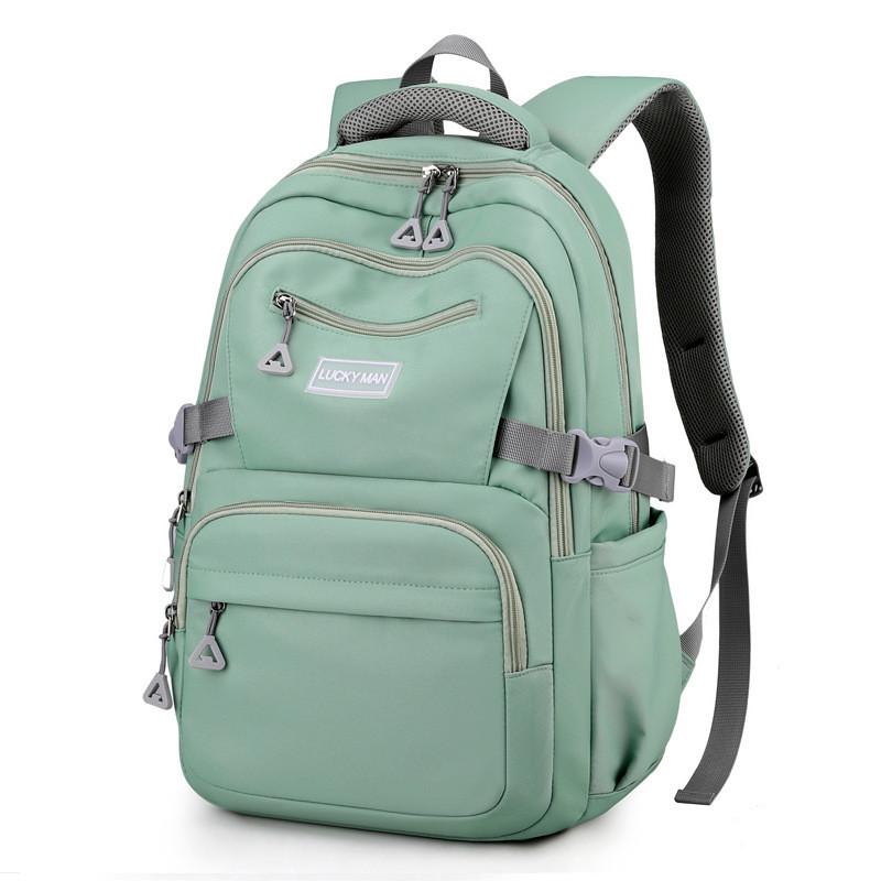 

Nylon School Backpack For Students With Padded Shoulder Straps And Letter Pattern