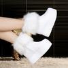 Fashion White Fur Increased Snow Boots and Cashmere Warm Women's Cotton Shoes Fashion Non-slip Boots