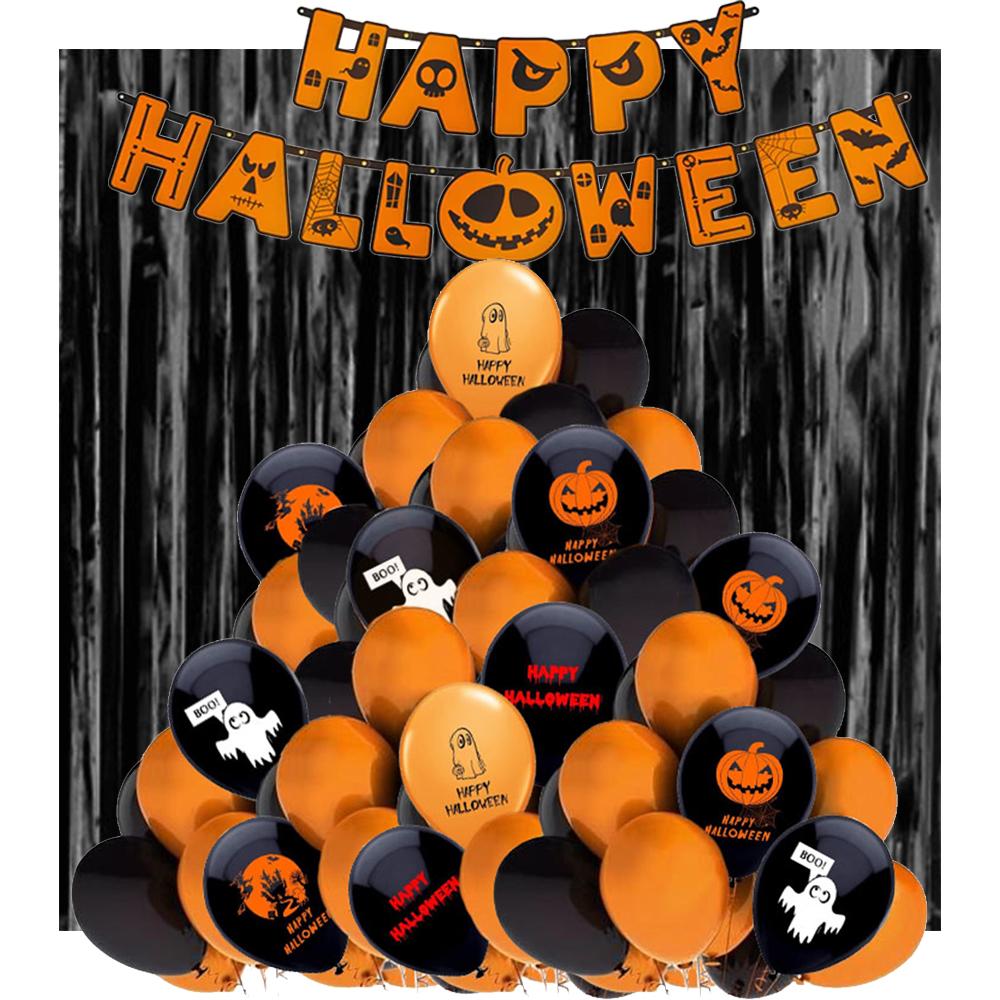 Zestaw Na Halloween Balony Baner Kurtyna 1 Kpl.