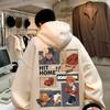 Trendy Brand Men's Hooded Sweatshirt - Pure Cotton, Loose Fit, Spring/Autumn, American/European Size, Casual Pullover Jacket