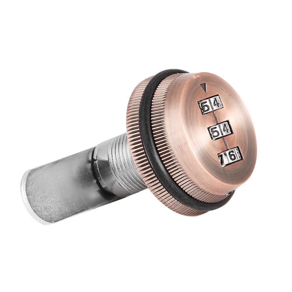 2pcs Zinc Alloy Mechanical  Password 3-Digit Code Mailbox Cabinet LockRed Copper 20mm/0.79in