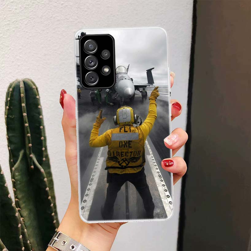 Military Aircraft Warship Fighter For Samsung Galaxy A52S A42 A32 A22 A12 A02S A51 A50S Phone Case A41 A31 A21S A30S A20S A20E A