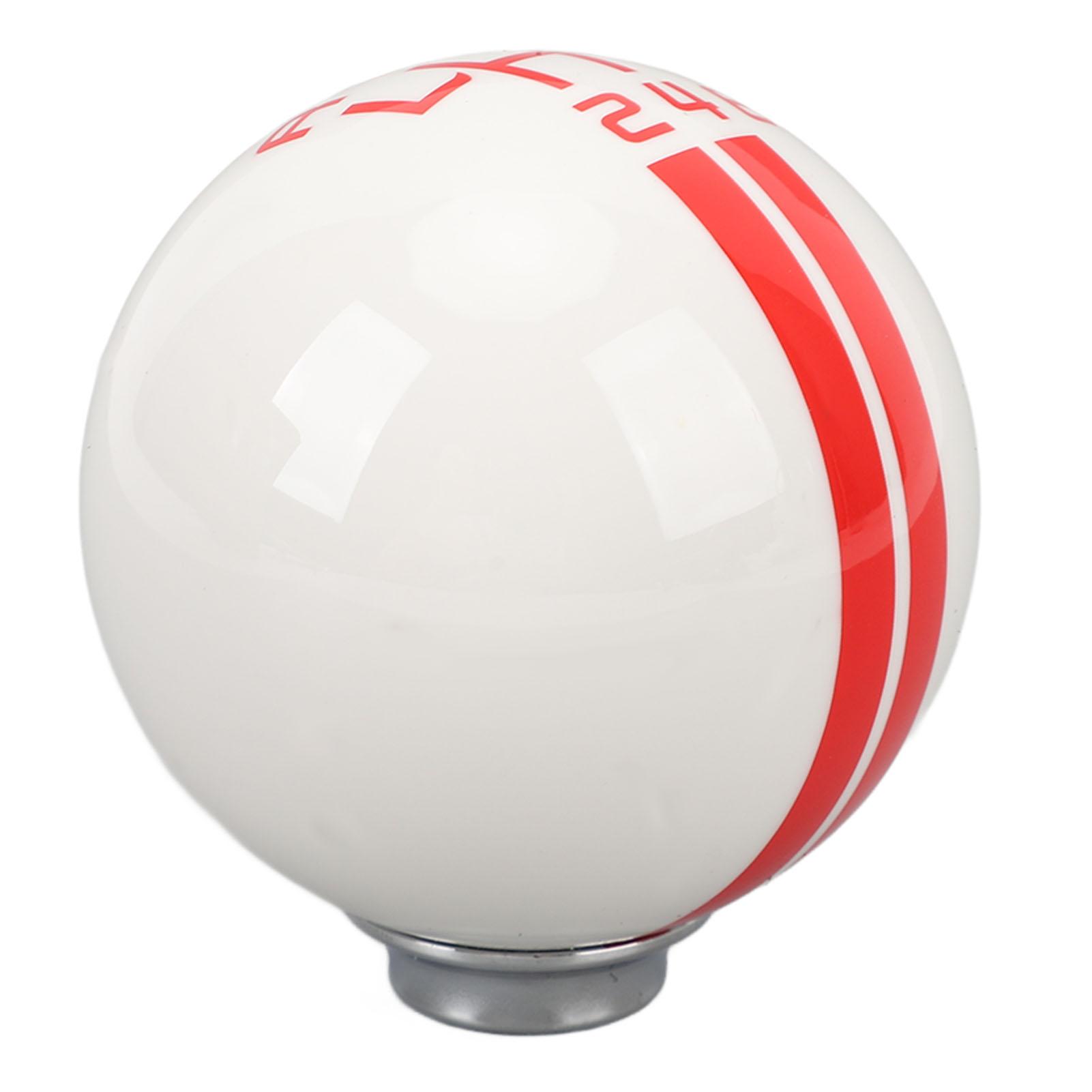 

6 Speed Car Racing Gear Shift Knob for Shelby GT500 Style Round Ball Shift Knob with 3 Adapters for Manual Vehicle White Red