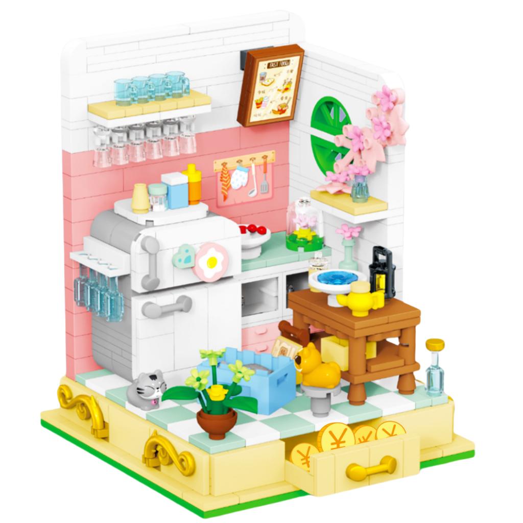 Meisjes Assemblage Spel Bouwsteen Set Prinsessen Winkel Tuin Studeerkamer Speelruimte Schaalmodel Cadeau Speelgoed Tuin Compatibel met