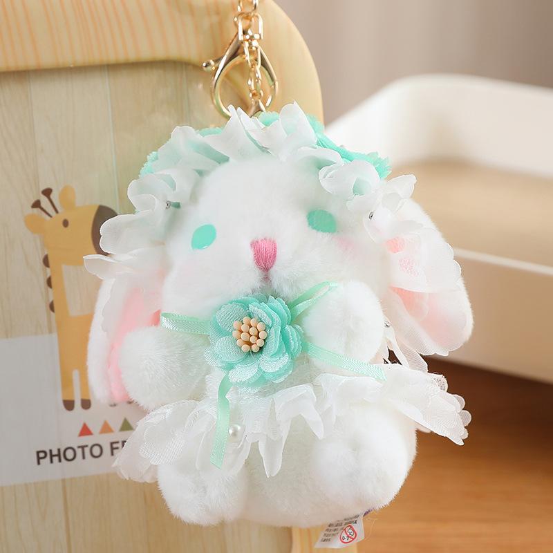 Lolita Rabbit Cute Plush Toy Bow Tie Ribbon Send Girlfriend Pendant Doll Grab Machine Doll Gift