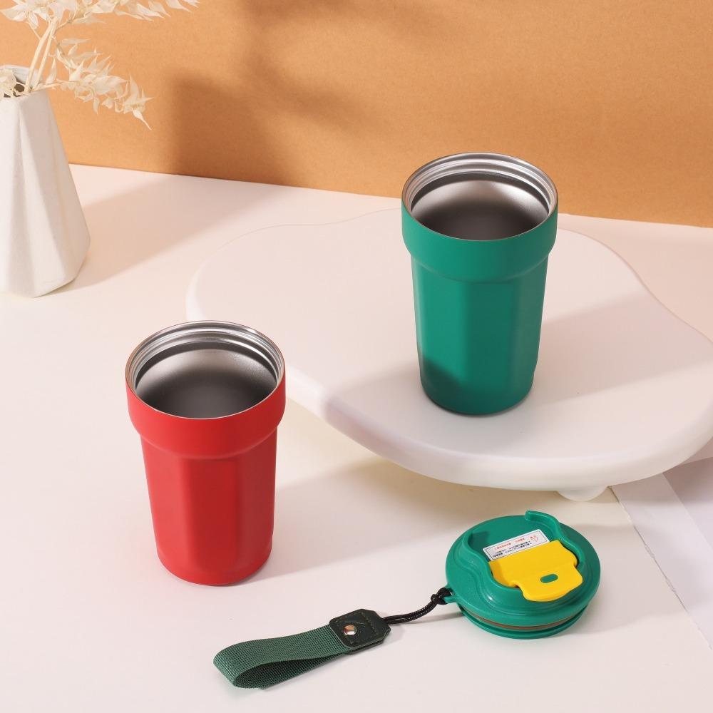 Durable Stainless Steel Eight-Angle Coffee Cup Large Capacity Portable Thermal Cup with Lid Vacuum Insulated Cup Hot Cold Drinks