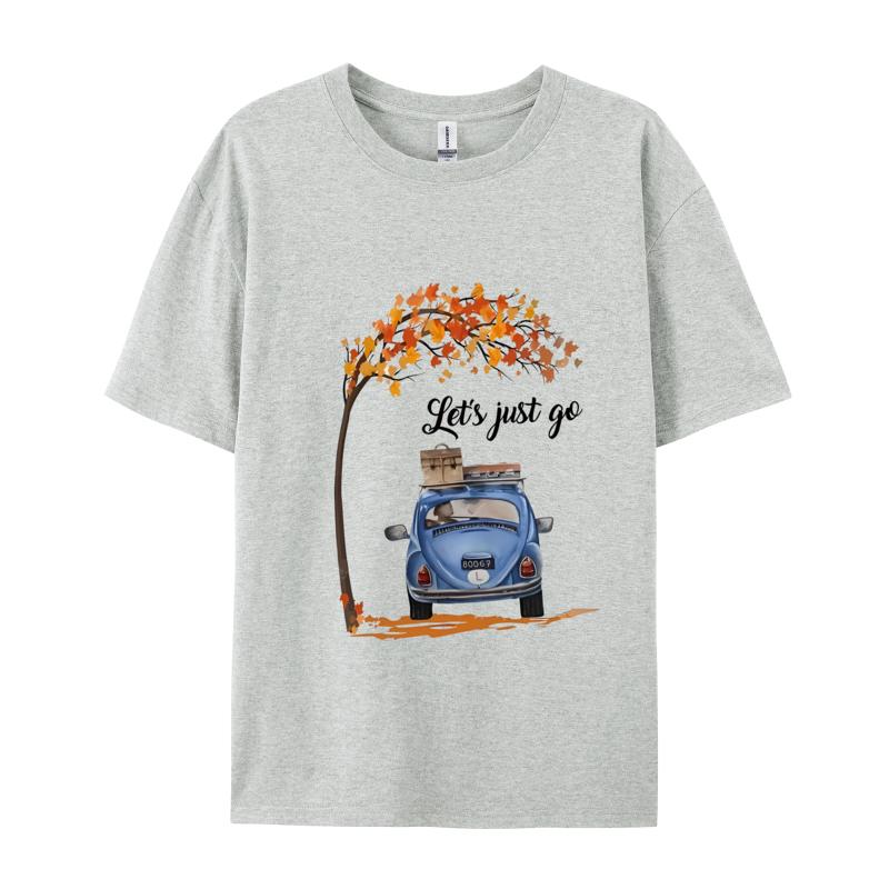 Travel Tshirt Letsjust Go Oneck Top Tshirts Thanksgiving Day Tees Short Sleeve For Unisex Discount Cotton