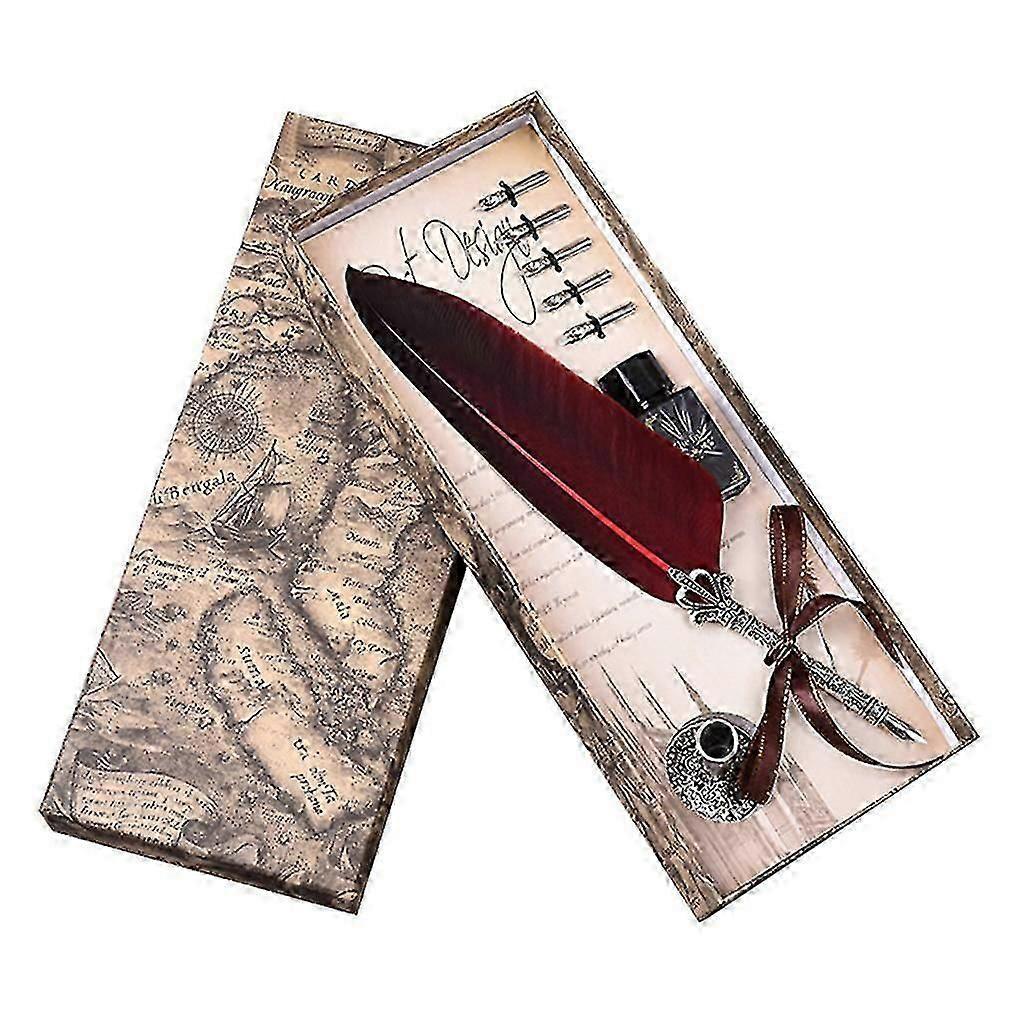 Antique Quill Feather Pen Set, Fountain Pen Set Writing Quill