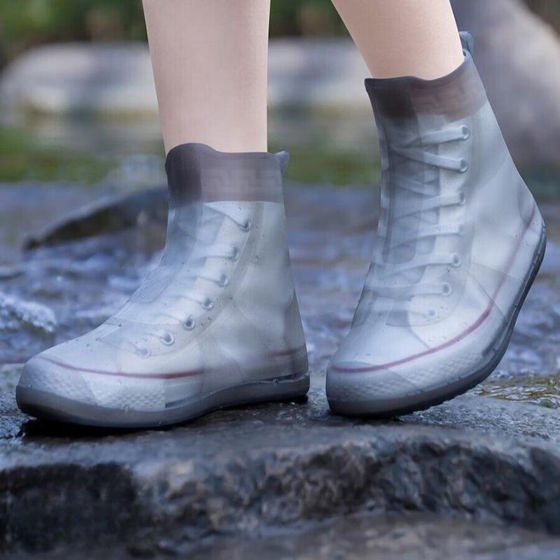 Capa de Sapato de Silicone Impermeável Cobertura para Galochas Protetor de Sapatos Antiderrapante Reutilizável para Exterior Calçado Espessado