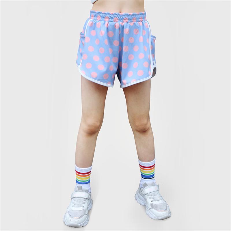 Girls' Checkered Quick-Dry Athletic Shorts