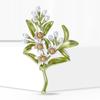 Classic Enamel Jasmine Brooches for Women Pearl Plant Flower Pins Friend Event Party New Gifts Jewelry Decoration Accessories