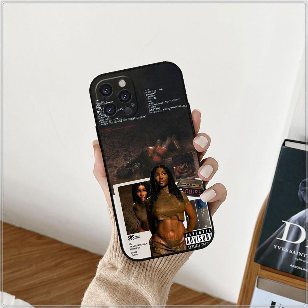 

Singer SZA SOS Rapper Phone Case For Apple iPhone 15 14 16 13 12 11 Pro Max Mini 8 7 X XS XR SE Silicone Shockproof Back Cover iPhone 12