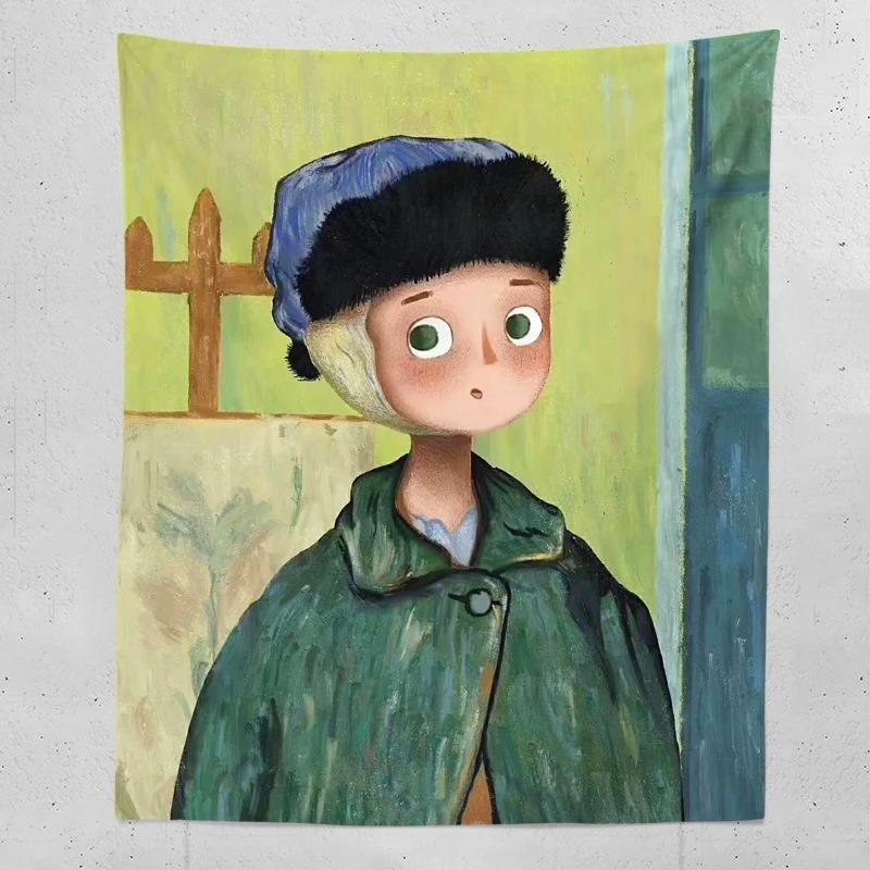 

Ручная роспись милый Мона Лиза декоративный гобелен украшение для дома, стены, офиса, гостиной, гобелен 100x75cm