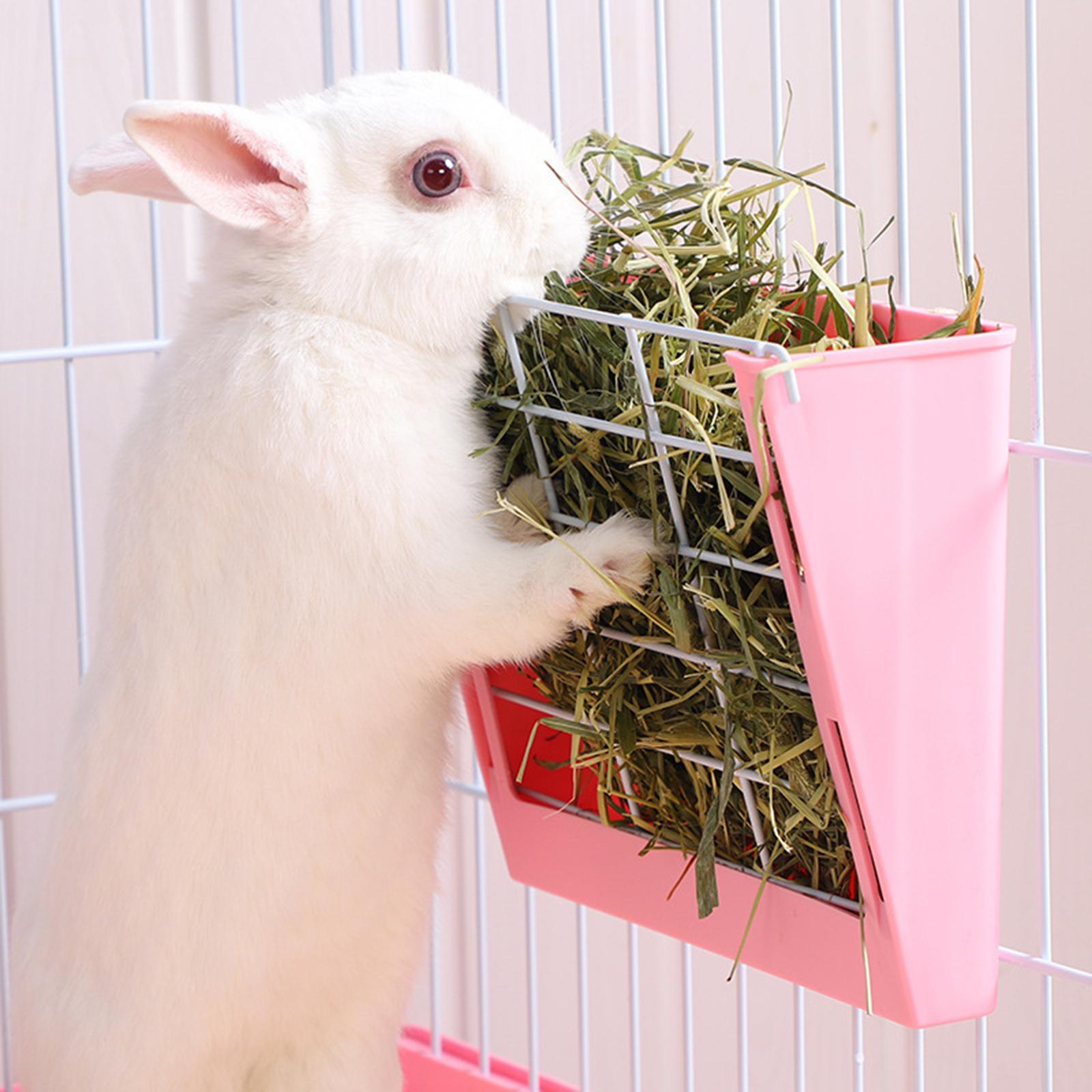 

Rabbit Hay Feeder Cage Hay Dispenser Easy Installation Keeps Supplies Hay Holder розовый