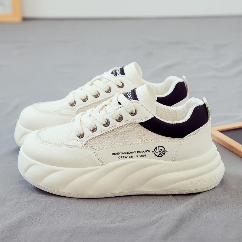 Summer mesh breathable and versatile new little white shoes women's shoes thick-soled heightening board shoes summer mesh shoes