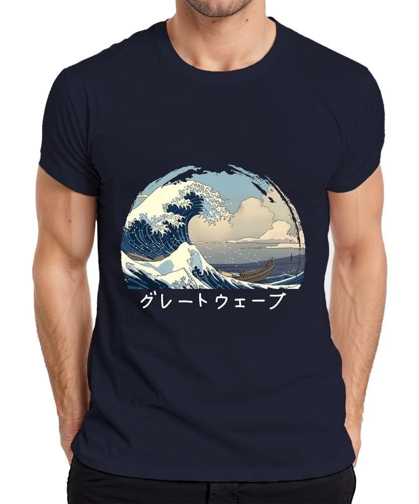 Hokusai Wave Japanese Ukiyoe Sea Boat Anime Unisexga Unisexs TShirt S