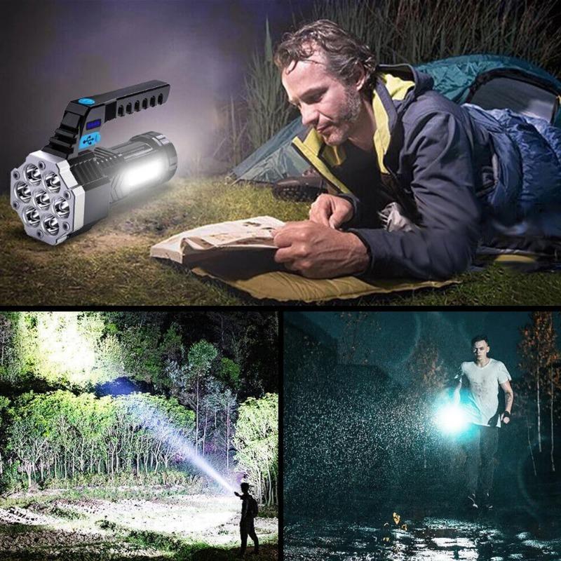 800LM Portable  LED Strong Light Flashlight USB Rechargeable Waterproof Handheld Lantern Flashlights for Outdoor Camping