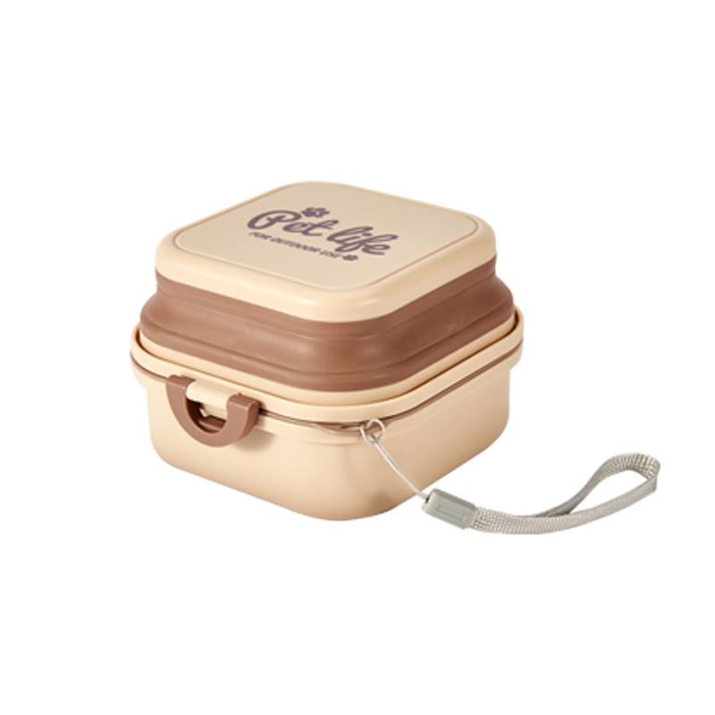 

Складная миска для собак «два в одном», портативная двойная миска для домашних животных, контейнер для воды и еды для путешествий на открытом воздухе, для кошек и собак хаки