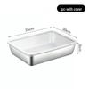 Stainless Steel Square Food Storage Container with Lid for Kitchen & Refrigerator - Ideal for Steaming, Baking, Barbecue, and Cold Dishes.