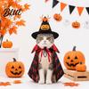 Dog Halloween Outfit 1 Set Pet Costume Spider Pumpkin Wizard Hat And Medium Costume Double-Sided Bat Print Cape Holiday Party for Cats Dogs