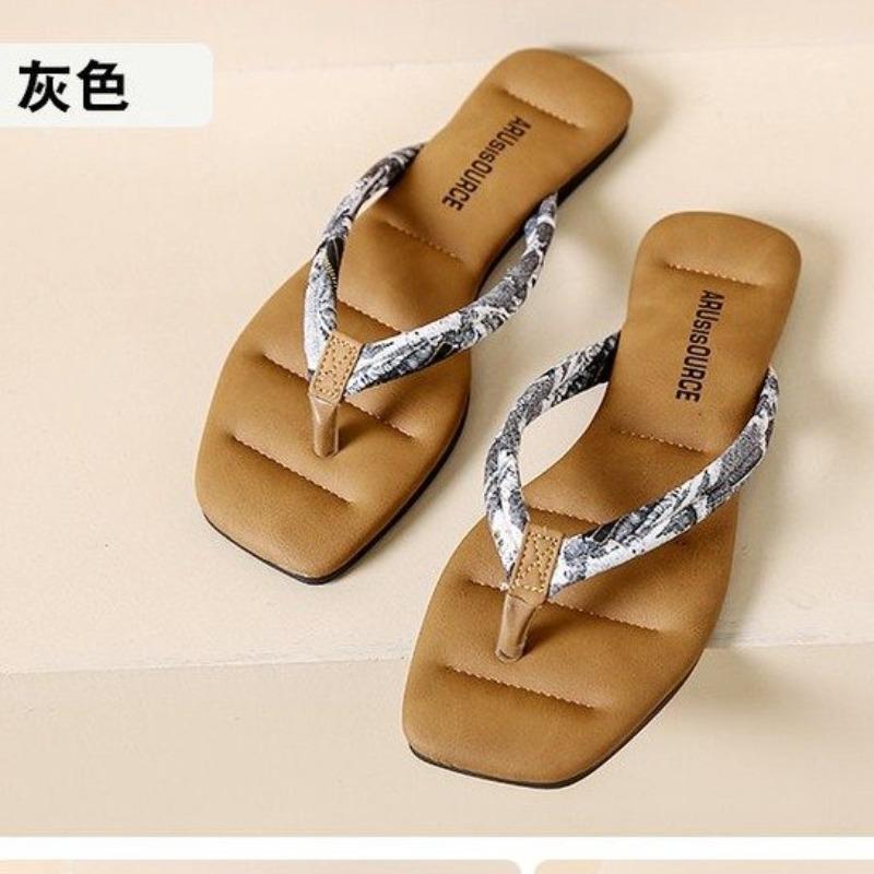 Large size flip-flops women's flat-bottomed flip-flops women's TEUM slippers