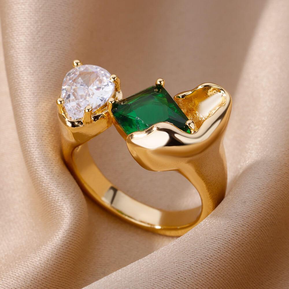 

Каблучки з цирконами нового дизайну для жінок, дівчат, кільця з кубічного цирконію з нержавіючої сталі, які регулюються, розкішні весільні прикраси anillos