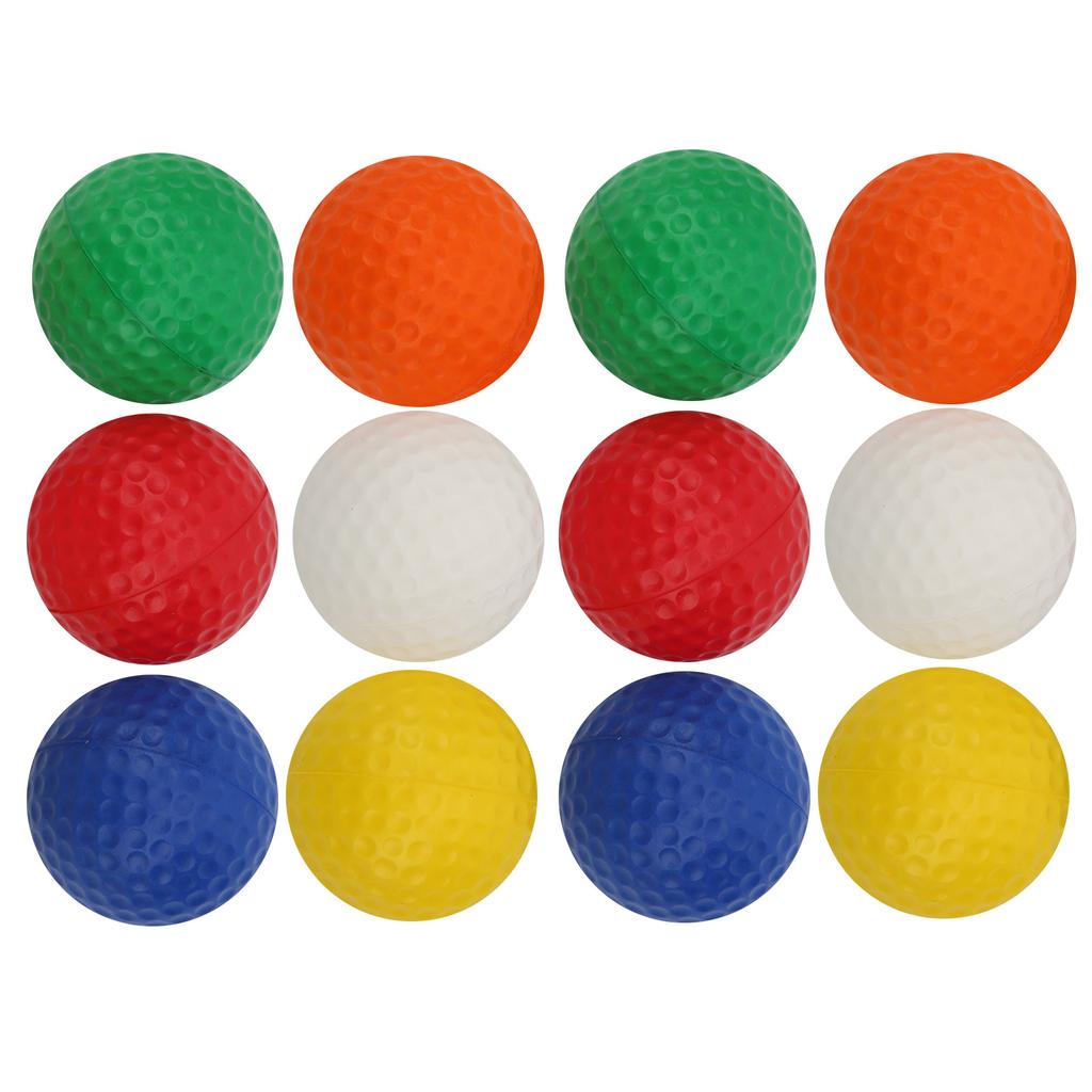 12 Stück Golf PU Ball Schwamm Schaumstoffball Zubehör Weiß Rot Orange Gelb Grün Blau