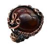 Brown Agate Natural Gemstone Copper Wire Ring US Size-3.25 A 558