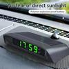 Tragbare Solar-Autodigital-LCD-Uhr & Temperaturanzeige Auto-Armaturenbrett-Uhren Hintergrundbeleuchtung Elektronischer Bildschirm Temperaturuhr