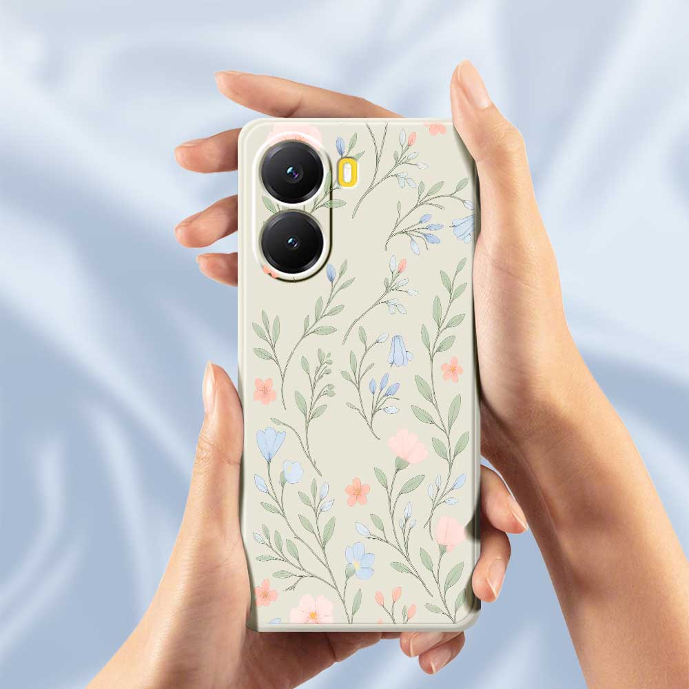 For Xiaomi Redmi Turbo 4 5G/Poco X7 Pro 5G Case Pink Blue Flowers Pattern Printing Straight Edge TPU Phone Back Cover