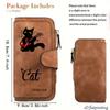 Women's Black Striped Cat Long Wallet Multi - functional Snap - button Coin Purse Ideal Gift for Cat Lovers Daily Use and Outdoor Activities