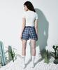 MAGOODGAN Minute 7933 Apron Check Indigo Shorts Hot Pants