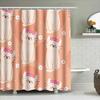 Adorable Cat Print Shower Curtain For Bathroom Decor Pink Floral Pattern High Quality Fabric Size: 72 X 84 Inches (180Cm X 210Cm