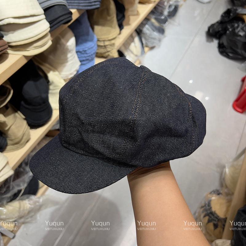 Street cowboy octagonal hat women British retro duck tongue newsboy hat versatile casual face little painter hat