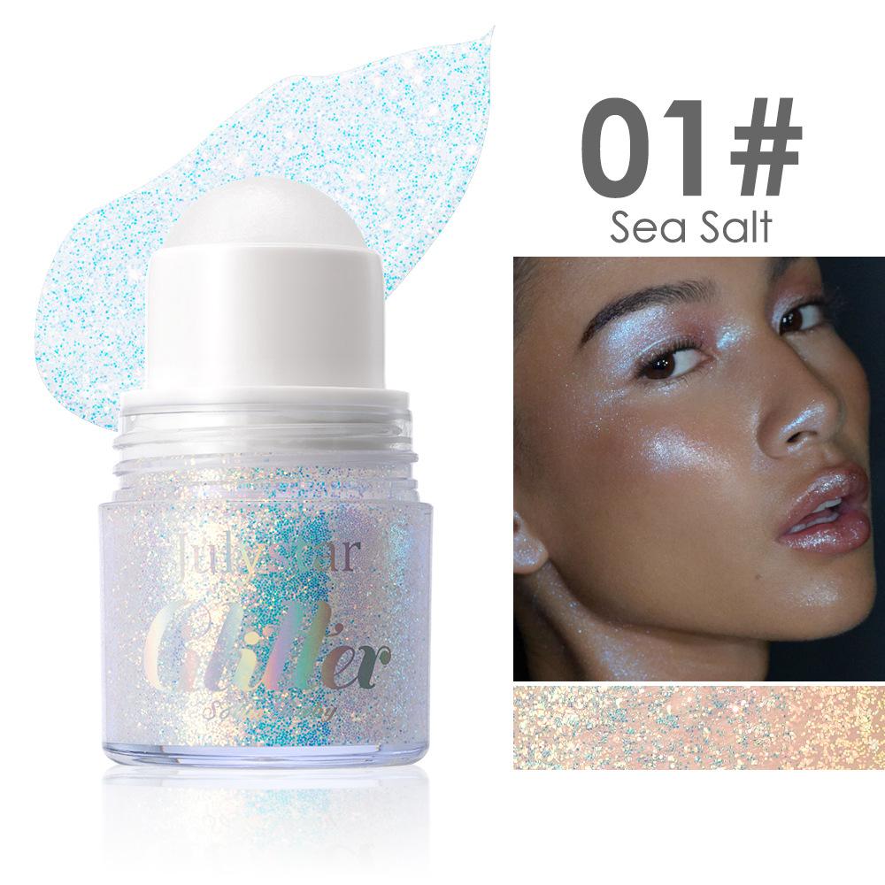

8Color Rolling Ball Glitter Gel Stage Makeup Sequins Shimmer Powder Body Face Brightening Eyeshadow Sparkling Liquid Highlighter