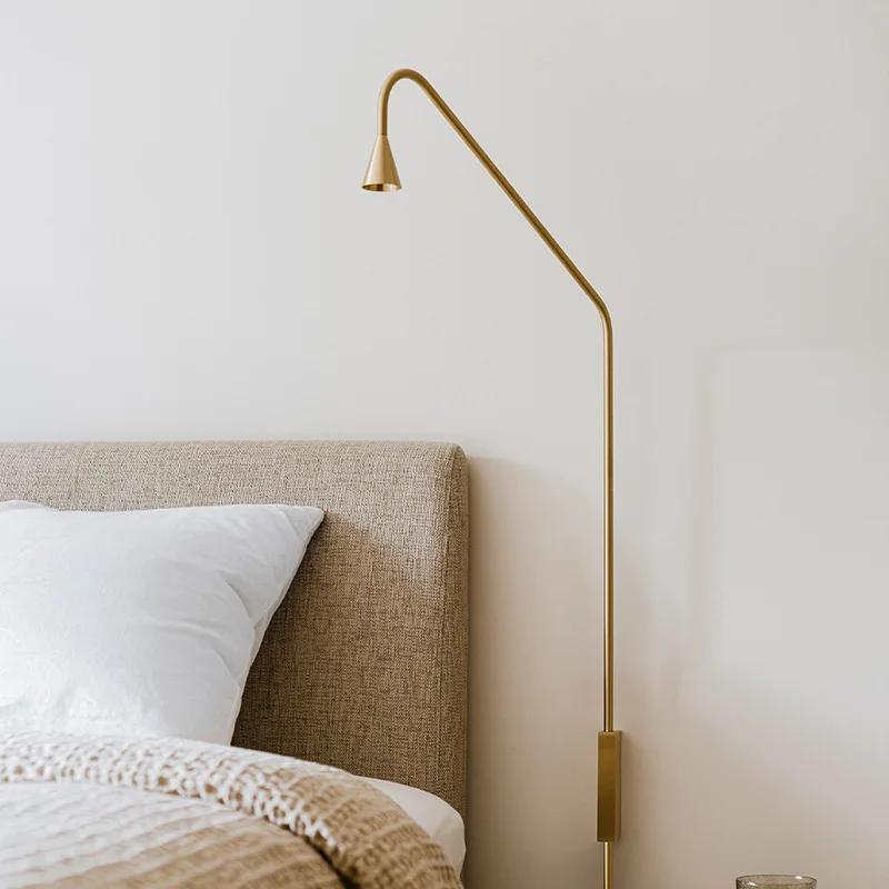 Austere Wall Lamp Gold Long Arm Sconce Spotlight Nordic Minimalist Bedroom Bedside Reading Light Aisle Office Decor Ambient Lamp
