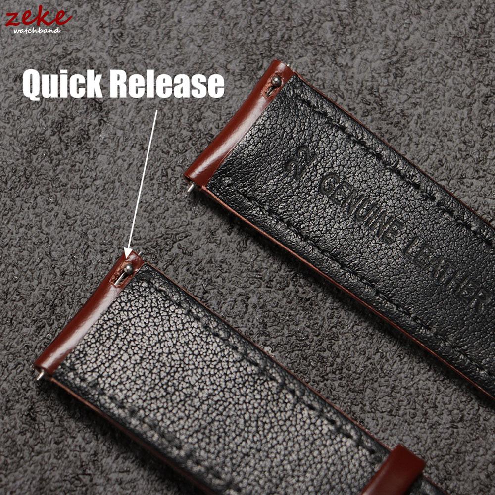 20mm 22mm Universal Oiled Leather Watch Band Quick Release Bracelets Brown Black Genuine Leather Strap for Samsung Watch 7/6/5/4