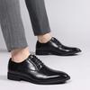 Lässige Lederschuhe Herren Businesskleidung Britischer Stil spitz Bräutigam Hochzeitsschuhe High-End Schwarz kleine Lederschuhe 8037-K