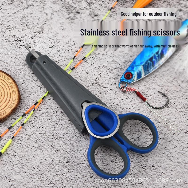 Multifunctional Fishing Scissors & Hook Remover with Tackle Box