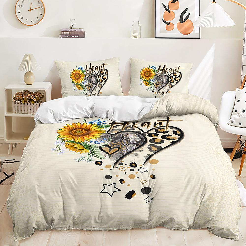 Kelebek Serisi Yorgan Kılıfı Üç Parça Dijital Baskı Yastık Kılıfı Yatak Takımı Yatak Odası Dekorasyonu