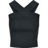 Débardeur Femme - Urban Classics - Ladies Cross Top - Noir - Slim Fit - 95% Coton