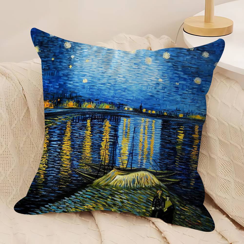 Van Gogh Famous Painting Pillowcase Toon Gift Cushion Cover Bedroom Home Sofa Chair Seat Decor Pillow Case