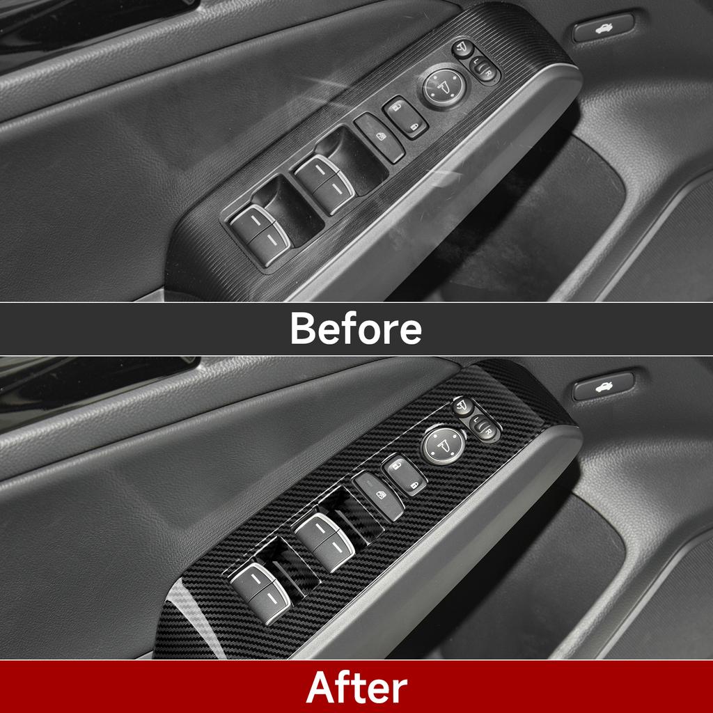 For 2022 2023 2024 Honda Civic 11th Gen Accessories Car Window Lift Control Switch Decals ABS Carbon Fiber Interior