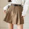 Women's High Waist Corduroy A-line Wide Leg Shorts - Autumn/Winter 2025 Collection