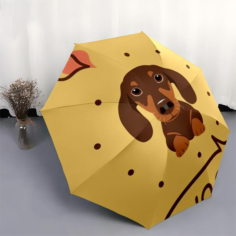 1 Stück Dackel Liebe Regenschirm mit Kunststoffgriff, Geeignet für alle Jahreszeiten Zuhause Reisen Outdoor RegenschirmDD327