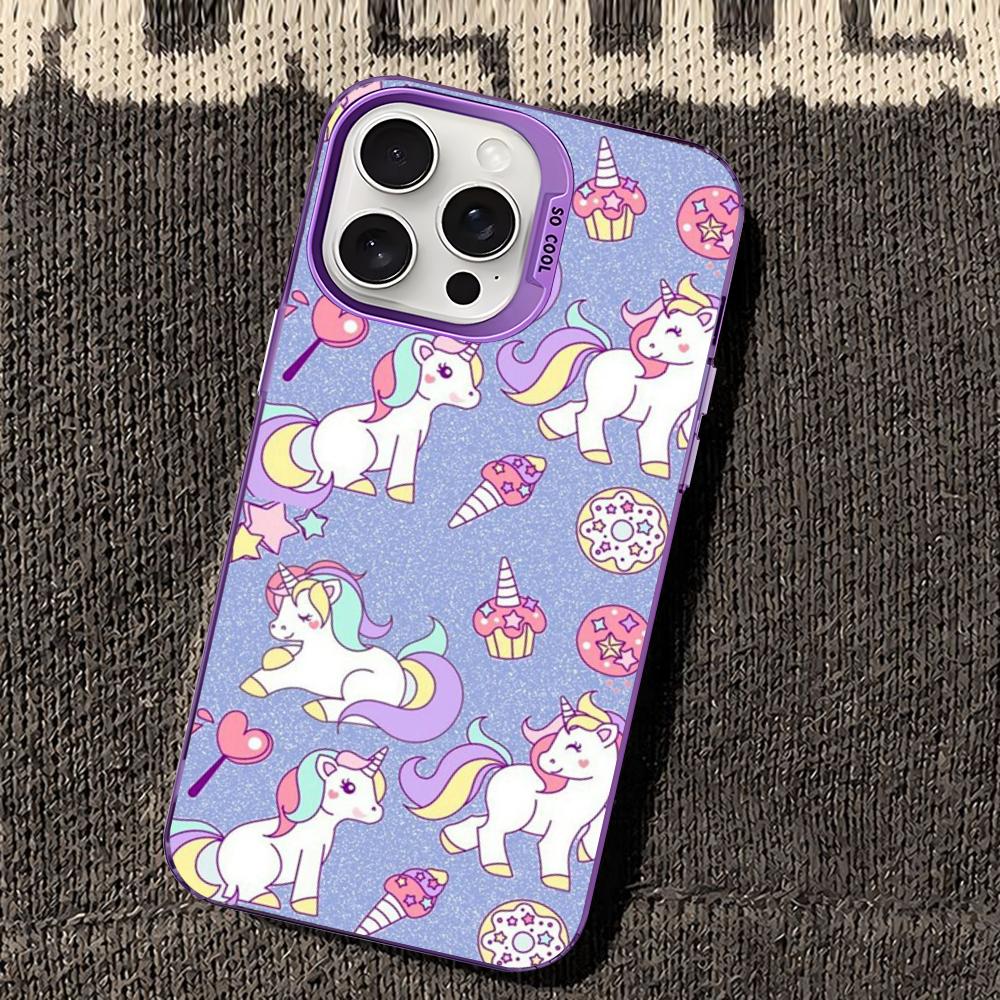 Unicorn cartoon Phone Case For iPhone 16 15 14 13 12 11 Pro Max X XR XSMAX 8 7 Plus Matte Shockproof Back Cover