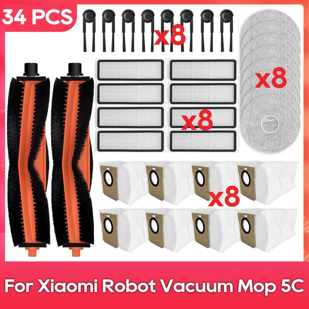 Fit For ( Xiaomi Robot Vacuum Mop 5C / OV42CN ) Main Side Brush Filter Mop Dust Bag Robot Vacuum Cleaner Part Accessories