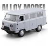 1/18 Russian UAZ TRAVELER BUS Toy Model Off Road Vehicles Alloy Diecast RV Car Models Doors Opened Sound Light Pull Back for Kid
