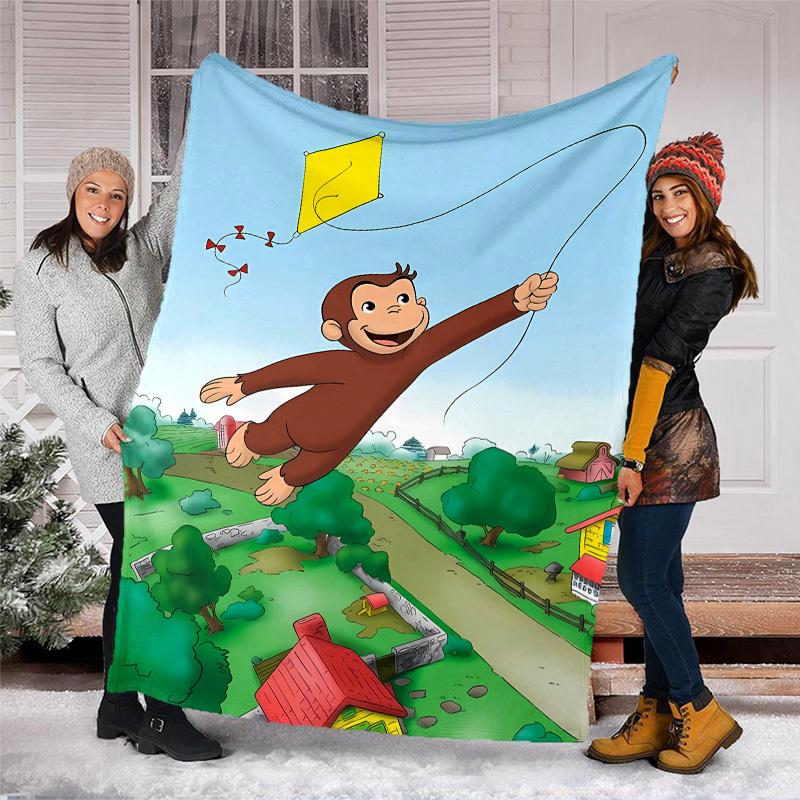 Curious George1 printed throw blanket—lightweight,soft,warm;versatile blanket for all seasons—perfect as &air-conditioning throw,nap blanket